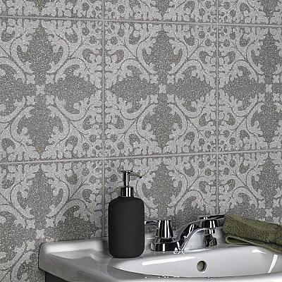 Farnese Molise Grafito 11-1/2" x 11-1/2" Porcelain Floor & Wall Tile - 11 Tiles Per Case - 10.34 Sq. Ft.