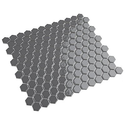 Metro 7/8" Hex Glossy Gray Porcelain Mosaic Tile - Sold Per Case of 10 - 8.56 square feet
