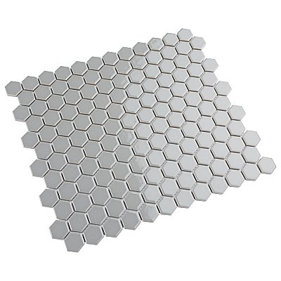 Metro 7/8" Hex Glossy Light Gray Porcelain Mosaic Tile - Sold Per Case of 10 - 8.56 square feet