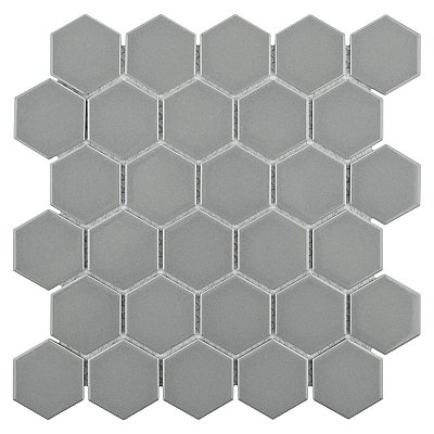 Metro Glossy 2" HexLight Gray Porcelain Mosaic Tile - Sold Per Case of 10 - 8.20 square feet