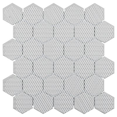 Metro Glossy 2" HexLight Gray Porcelain Mosaic Tile - Sold Per Case of 10 - 8.20 square feet