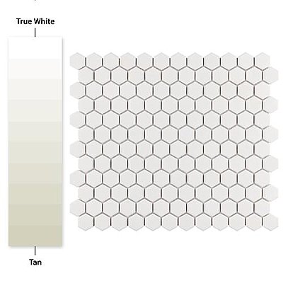 Gotham 1" Hex Unglazed Porcelain Tile - Off-White - Per Case of 10 Sheets - 8.56 Square Feet