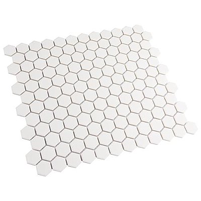 Gotham 1" Hex Unglazed Porcelain Tile - Off-White - Per Case of 10 Sheets - 8.56 Square Feet