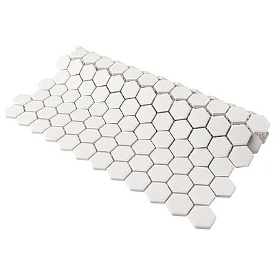 Gotham 1" Hex Unglazed Porcelain Tile - Off-White - Per Case of 10 Sheets - 8.56 Square Feet