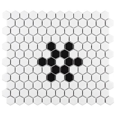 Metro 1" Hex Matte White Snowflake 10-1/4" x 11-7/8" Porcelain Mosaic Tile - Sold Per Case of 10 - 8.65 Square Feet