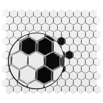 Metro 1" Hex Matte White Snowflake 10-1/4" x 11-7/8" Porcelain Mosaic Tile - Sold Per Case of 10 - 8.65 Square Feet