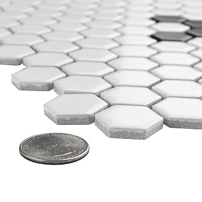 Metro 1" Hex Matte White Snowflake 10-1/4" x 11-7/8" Porcelain Mosaic Tile - Sold Per Case of 10 - 8.65 Square Feet