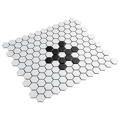 Metro 1" Hex Matte White Snowflake 10-1/4" x 11-7/8" Porcelain Mosaic Tile - Sold Per Case of 10 - 8.65 Square Feet
