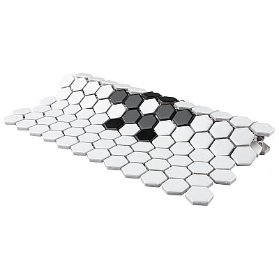Metro 1" Hex Matte White Snowflake 10-1/4" x 11-7/8" Porcelain Mosaic Tile - Sold Per Case of 10 - 8.65 Square Feet