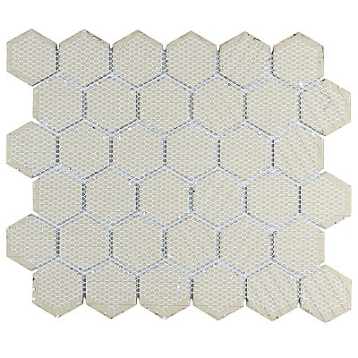 Metro 2" Hex Glossy Black 11-1/8" x 12-5/8" Porcelain Mosaic Tile - Sold Per Case of 10 - 10.0 Sq. Ft.
