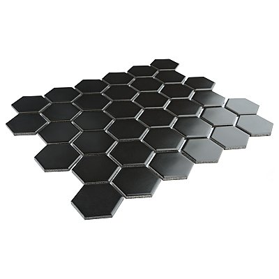 Metro 2" Hex Matte Black Porcelain Mosaic - Per Case of 10 - 9.96 Square Feet