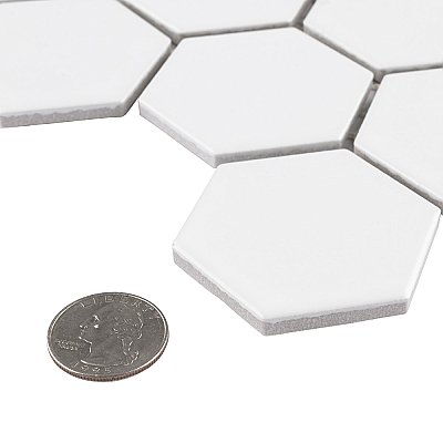 Metro 2" Hex Matte White Porcelain Mosaic - Per Case of 10 - 9.96 Square Feet