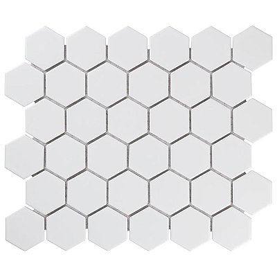 Metro 2" Hex Matte White Porcelain Mosaic - Per Case of 10 - 9.96 Square Feet