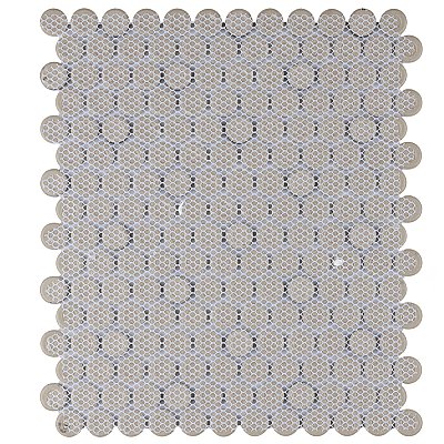 Metro Penny Glossy Black 11-1/2" x 9-3/4" Porcelain Mosaic Tile - Sold Per Case of 20 - 15.94 Square Feet