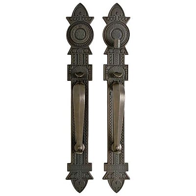 Briggs Solid Bronze Entry Door Handleset, 3-9/16" x 23-1/4" Plates