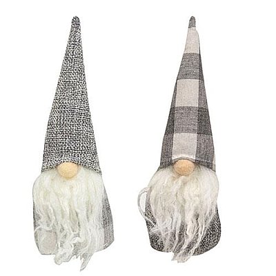 Buffalo Check Gray Gnome Ornament - 2 Styles