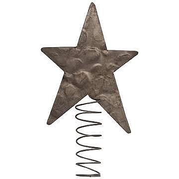Hammered Metal Star Tree Topper, Large 7-1/2"
