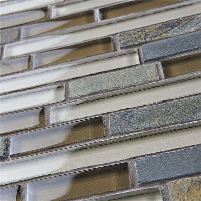 Tessera Piano Brixton 11-5/8" x 11-3/4" Glass & Stone Mosaic Tile - Brown/Tan - Per Case of 10 - 9.90 Square Feet Per Case
