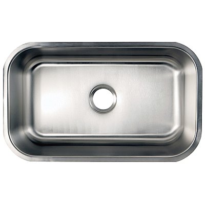 Gourmetier Undermount Single Bowl Kitchen Sink - Brushed Stainless Steel