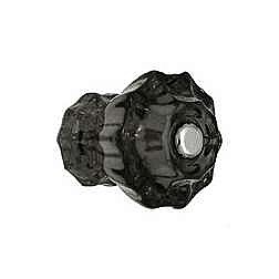 Black Fluted Glass Knob - 1" Diameter - Small