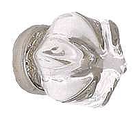 Clear Glass Hexagonal Knob, 1-1/4", Rear Mounted, Nickel Base
