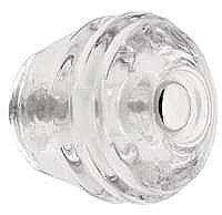 Clear Ribbed Round Glass Knob - 1-1/8" - Front Mounted