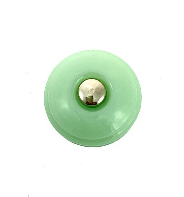 Milk Green Ribbed Round Glass Knob - 1-1/8" - Front Mounted