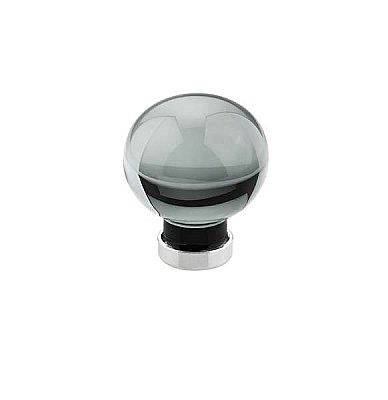 Bristol Smoke Crystal Cabinet Knob, 1-1/4" Polished Chrome