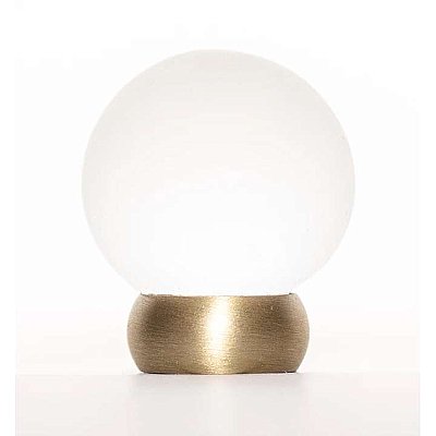 Glass Ball Knob- Frosted Clear & Brushed Brass