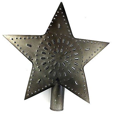 Punched Tin Star Tree Topper - Large