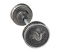 Hummingbird Doorknob, Pair, Antique Nickel