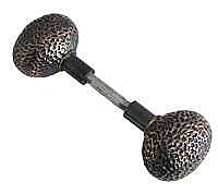 Pacific Pattern Door Knob Pair Antique Copper