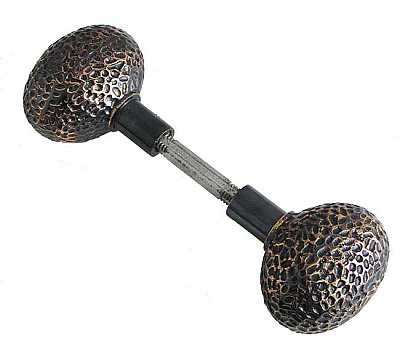 Pacific Pattern Door Knob Pair Antique Copper