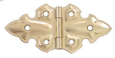 Butterfly Cabinet Hinge Pair, Polished Brass