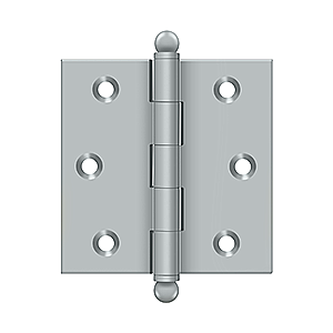 Solid Brass 2-1/2" x 2-1/2" Cabinet Hinge with Ball Tips, Pair