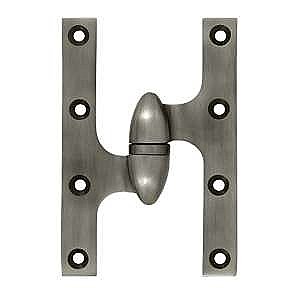 Solid Brass Olive Knuckle Hinge - 6" x 4" - LEFT