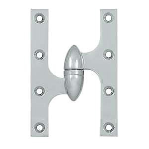 Solid Brass Olive Knuckle Hinge - 6" x 4" - LEFT