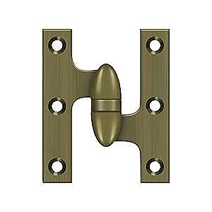 Solid Brass Olive Knuckle Hinge - 3" x 2-1/2" - RIGHT