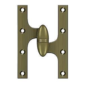 Solid Brass Olive Knuckle Hinge - 6" x 4" - RIGHT