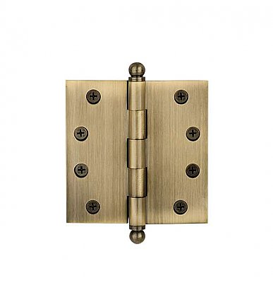 4" X 4" Steel Door Hinge - Antique Brass