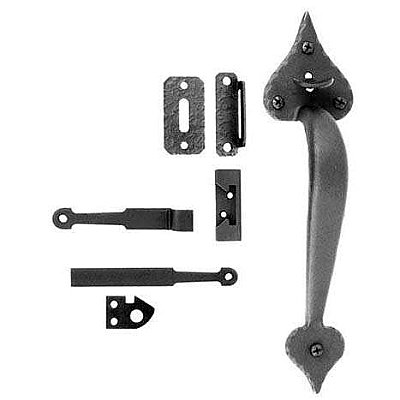 Black Iron Heart Pattern Gate Rim Latch