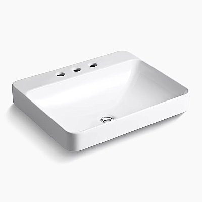 Kohler Vox 23" Rectangle Vessel Bathroom Sink - White
