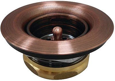 Tacoma Stainless Steel Bar Sink Duo Basket Strainer - Antique Copper