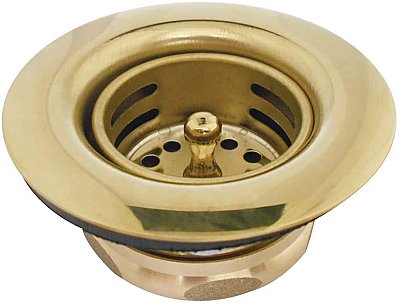 Tacoma Stainless Steel Bar Sink Duo Basket Strainer - Polished Brass