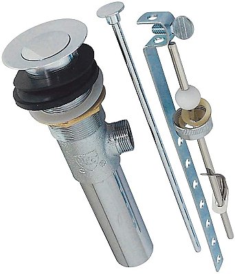 Kingston Brass KB1001 Brass Pop-Up Drain with Overflow Hole, 22 Gauge - Polished Chrome