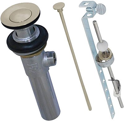 Kingston Brass KB1001 Brass Pop-Up Drain with Overflow Hole, 22 Gauge - Polished Nickel