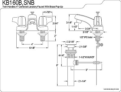 Kingston Brass 4 in. Centerset Bathroom Faucet - Polished Chrome