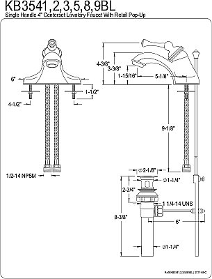 Kingston Brass 4 in. Centerset Bathroom Faucet - Oil Rubbed Bronze