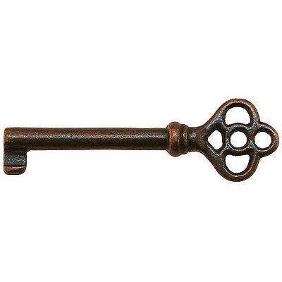Antique Copper Cabinet Key