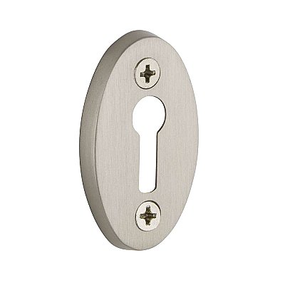 Oval Door Keyhole Cover, Satin Nickel